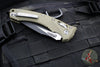 Microtech Knives- Amphibian Ram-Lok Folder- Fluted OD Green G-10 Handle- Black Part Serrated Edge Blade 137RL-2 FLGTOD