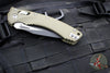 Microtech Knives- Amphibian Ram-Lok Folder- Fluted OD Green G-10 Handle- Black Part Serrated Edge Blade 137RL-2 FLGTOD