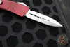 Microtech Combat Troodon OTF Knife- Double Edge- Merlot Red Handle- Stonewash Blade 142-10 MR