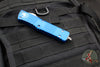 Microtech Combat Troodon OTF Knife- Double Edge- Blue Handle- Part Serrated Stonewash Blade 142-11 BL