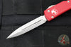 Microtech UTX-70 OTF Knife- Double Edge- Red Handle- Stonewash Blade 147-10 RD