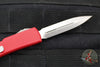 Microtech UTX-70 OTF Knife- Double Edge- Red Handle- Stonewash Blade 147-10 RD