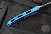 Microtech Socom Elite- Single Edge- Manual Folder- Blue Handle- Apocalyptic plain edge Blade 160-10 APBL