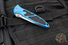 Microtech Socom Elite- Single Edge- Manual Folder- Blue Handle- Apocalyptic plain edge Blade 160-10 APBL