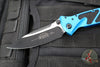 Microtech Socom Elite- Manual Folder- Single Edge- Blue Handle- Two-tone Black Blade 160-1 BL