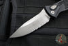 Microtech Socom Elite Auto (OTS)- Single Edge- Black Handle- Apocalyptic Part Serrated Blade 160A-11 AP