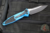 Microtech Socom Elite- Auto (OTS)- Single Edge- Blue Handle- Black Blade 160A-1 BL