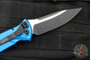 Microtech Socom Elite- Auto (OTS)- Single Edge- Blue Handle- Black Blade 160A-1 BL