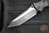 Microtech Socom Elite- Manual Folder- Tanto Edge- Black Handle- Two-tone Black Part Serrated Blade 161-2 T