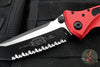Microtech Socom Elite- Manual Folder- Tanto Edge- Red Handle- Two-tone Black Full Serrated Blade 161-3 RD