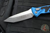 Microtech Socom Elite- OTS Auto Knife- Tanto Edge- Blue Handle- Stonewash Blade 161A-10 BL