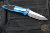 Microtech Socom Elite- OTS Auto Knife- Tanto Edge- Blue Handle- Stonewash Blade 161A-10 BL