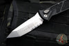 Microtech Socom Elite OTS Auto- Tanto Edge- Black Handle- Stonewash Part Serrated Blade 161A-11