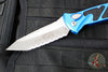 Microtech Socom Elite OTS Knife- Tanto Edge- Blue Handle- Apocalyptic Full Serrated Blade 161A-12 APBL