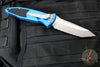 Microtech Socom Elite OTS Knife- Tanto Edge- Blue Handle- Apocalyptic Full Serrated Blade 161A-12 APBL