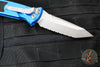 Microtech Socom Elite OTS Knife- Tanto Edge- Blue Handle- Apocalyptic Full Serrated Blade 161A-12 APBL