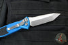 Microtech Socom Elite OTS Knife- Tanto Edge- Blue Handle- Stonewash Full Serrated Blade 161A-12 BL