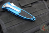 Microtech Socom Elite OTS Knife- Tanto Edge- Blue Handle- Stonewash Full Serrated Blade 161A-12 BL