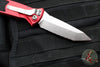 Microtech Socom Elite OTS Knife- Tanto Edge- Red Handle- Stonewash Full Serrated Blade 161A-12 RD