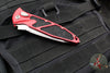 Microtech Socom Elite OTS Knife- Tanto Edge- Red Handle- Stonewash Full Serrated Blade 161A-12 RD