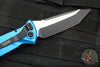 Microtech Socom Elite- Tanto Edge- OTS Auto- Blue Handle- Black Plain Edge Blade 161A-1 BL