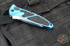 Microtech Socom Elite- Tanto Edge- OTS Auto- Blue Handle- Black Plain Edge Blade 161A-1 BL