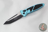 Microtech Socom Elite- Auto (OTS)- Tanto Edge- Turquoise Handle- Black Blade 161A-1 TQ