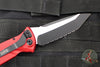 Microtech Socom Elite- Auto- Tanto Edge- Red Handle- Black Full Serrated Blade 161A-3 RD