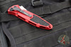 Microtech Socom Elite- Auto- Tanto Edge- Red Handle- Black Full Serrated Blade 161A-3 RD