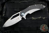Microtech Matrix- Titanium And Carbon Fiber Handle- Hand Rubbed Satin Finished Blade- Blue Titanium Pivot Collar 165C-4 CFTI