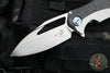 Microtech Matrix- Titanium And Carbon Fiber Handle- Hand Rubbed Satin Finished Blade- Blue Titanium Pivot Collar 165C-4 CFTI