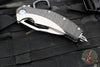 Microtech Matrix- Titanium And Carbon Fiber Handle- Hand Rubbed Satin Finished Blade- Blue Titanium Pivot Collar 165C-4 CFTI