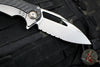 Microtech Matrix- Titanium And Carbon Fiber Handle- Bead Blast Finished Part Serrated Blade- Bronze Titanium Pivot Collar 165C-8 CFTI
