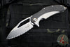 Microtech Matrix- Titanium And Carbon Fiber Handle- Bead Blast Finished Full Serrated Blade- Bronze Titanium Pivot Collar 165C-9 CFTI