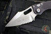 Microtech Stitch- OTS Auto Knife- Black Handle- Apocalyptic Part Serrated Blade 169-11 AP