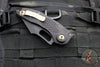 06/2017 SN032 Original Run Microtech Stitch OTS Auto Knife- Black Handle- Black DLC Blade- Bronze Hardware 169-1 DLC