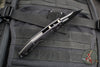 Microtech Stitch OTS Auto Knife- Shadow Edition- Black Handle- Black DLC Sterile Blade- Deep Etched Clip Logo 169-1 DLCTSH