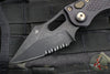 06/2017 Original Run Microtech Stitch OTS Auto Knife- Black Handle- Black DLC Part Serrated Blade- Bronze Hardware 169-2 DLC
