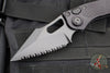 Microtech Stitch OTS Auto Knife- Shadow Edition- Black Handle- Black DLC Sterile Full Serrated Blade- Deep Etched Clip Logo 169-3 DLCTSH