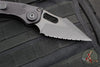 Microtech Stitch OTS Auto Knife- Shadow Edition- Black Handle- Black DLC Sterile Full Serrated Blade- Deep Etched Clip Logo 169-3 DLCTSH