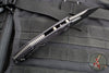 Microtech Stitch OTS Auto Knife- Shadow Edition- Black Handle- Black DLC Sterile Full Serrated Blade- Deep Etched Clip Logo 169-3 DLCTSH