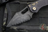 06/2017 Original Run Microtech Stitch OTS Auto Knife- Black Handle- Black DLC Full Serrated Blade- Bronze Hardware 169-3 DLC