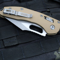 Microtech Stitch RAM LOK Knife- Tan Fluted G-10 Handle- Apocalyptic Plain Edge Blade 169RL-10 APFLGTTA