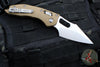 Microtech Stitch RAM LOK Knife- Tan Fluted G-10 Handle- Stonewash Plain Edge Blade 169RL-10 FLGTTA