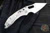 Marfione Select Stitch RAM LOK Knife- Frag Pattern Stonewash Titanium Handle- Stonewash Blade- Blue Backstrap 169RL-10 FRMS2