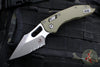 Microtech Stitch RAM LOK Knife- OD Green Fluted G-10 Handle- Apocalyptic Part Serrated Blade 169RL-11 APFLGTOD