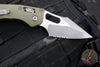 Microtech Stitch RAM LOK Knife- OD Green Fluted G-10 Handle- Apocalyptic Part Serrated Blade 169RL-11 APFLGTOD
