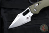 Microtech Stitch RAM LOK Knife- OD Green Fluted G-10 Handle- Stonewash Part Serrated Blade 169RL-11 FLGTOD