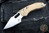 Microtech Stitch RAM LOK Knife- Tan Fluted G-10 Handle- Stonewash Part Serrated Blade 169RL-11 FLGTTA