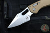 Microtech Stitch RAM LOK Knife- Tan Fluted G-10 Handle- Stonewash Part Serrated Blade 169RL-11 FLGTTA